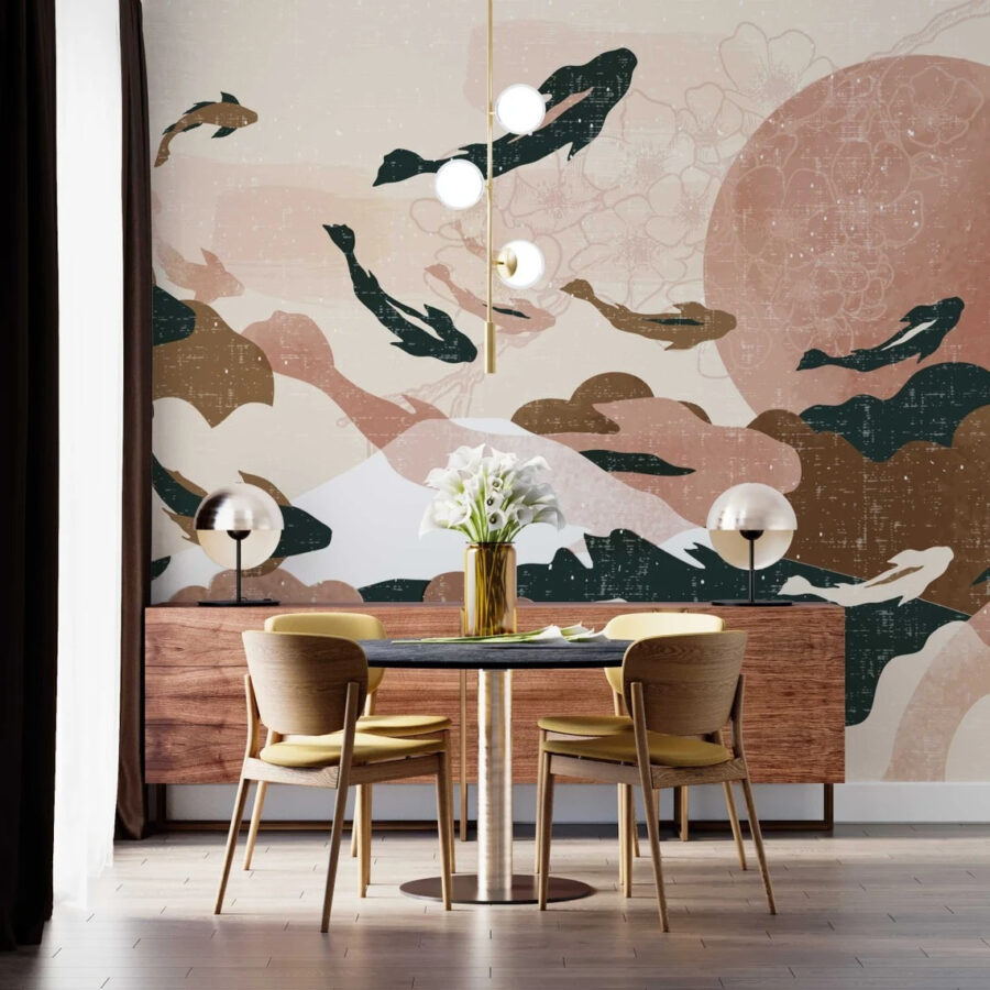 Peinture de poissons dans le ciel Peinture de poissons dans le ciel