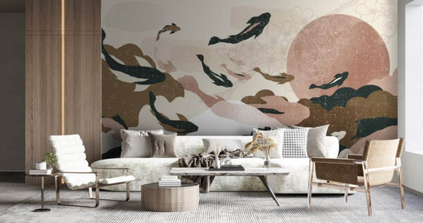Peinture de poissons dans le ciel Peinture de poissons dans le ciel