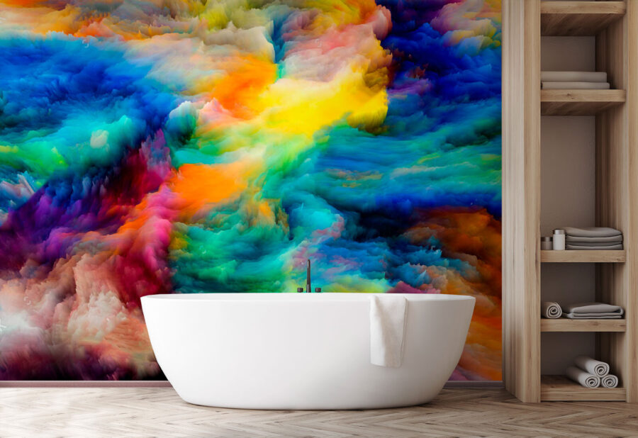 Nuage de peinture coloré