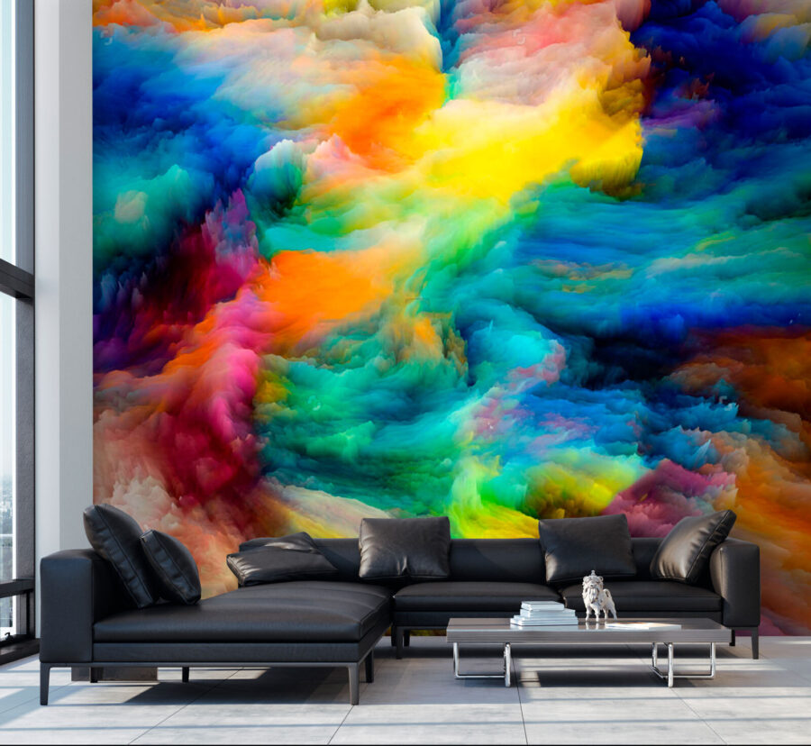 Nuage de peinture coloré