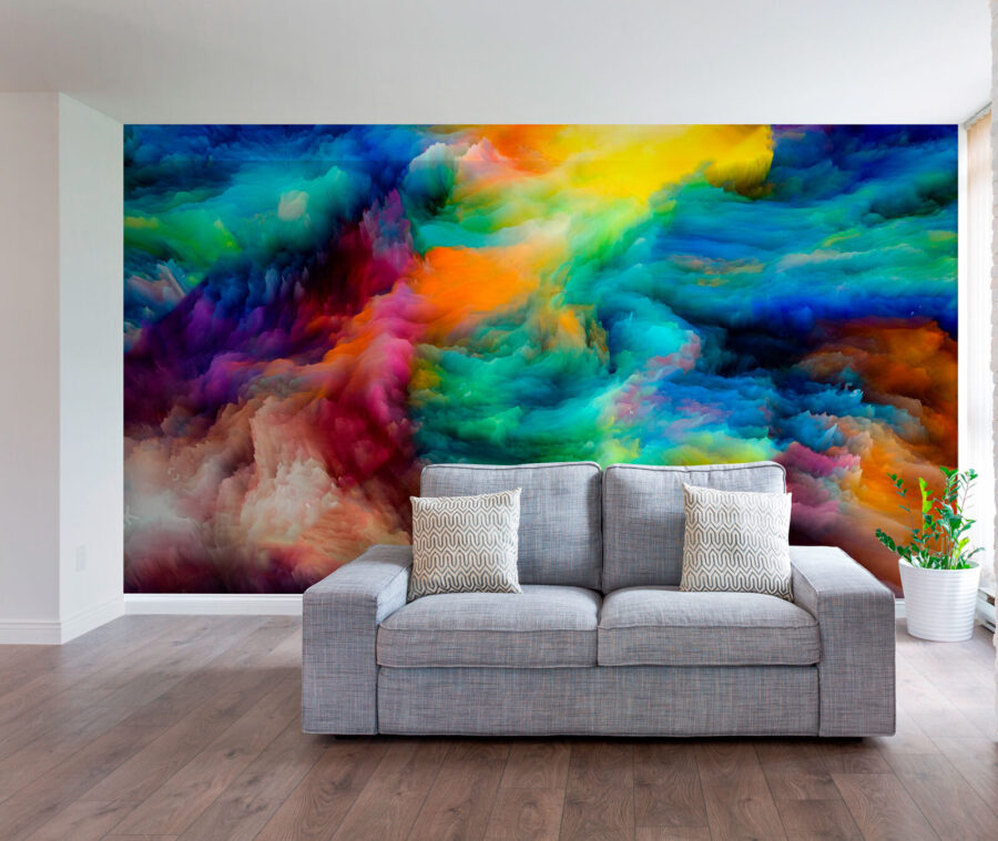 Nuage de peinture coloré