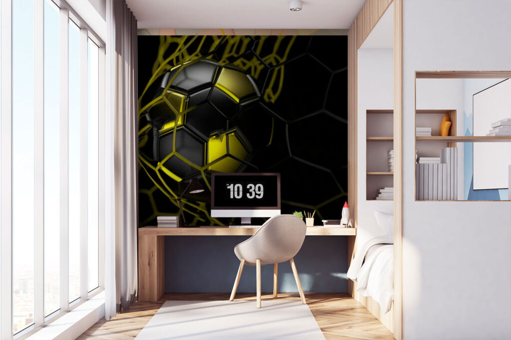 Ballon de football dans un filet u72802pir3 1024x683 - Ballon de football dans un filet