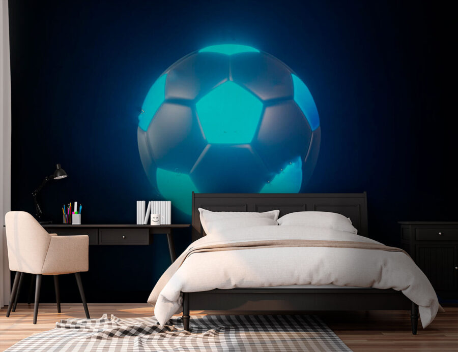 Ballon de football avec lumières bleues