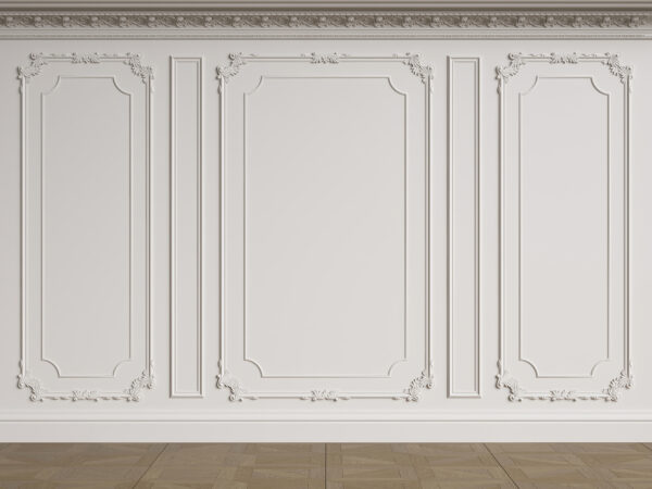 Mur blanc avec moulures Mur blanc avec moulures