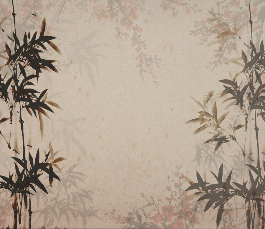 Papier peint Image en noir et blanc d'une plante de bambou – Image 4