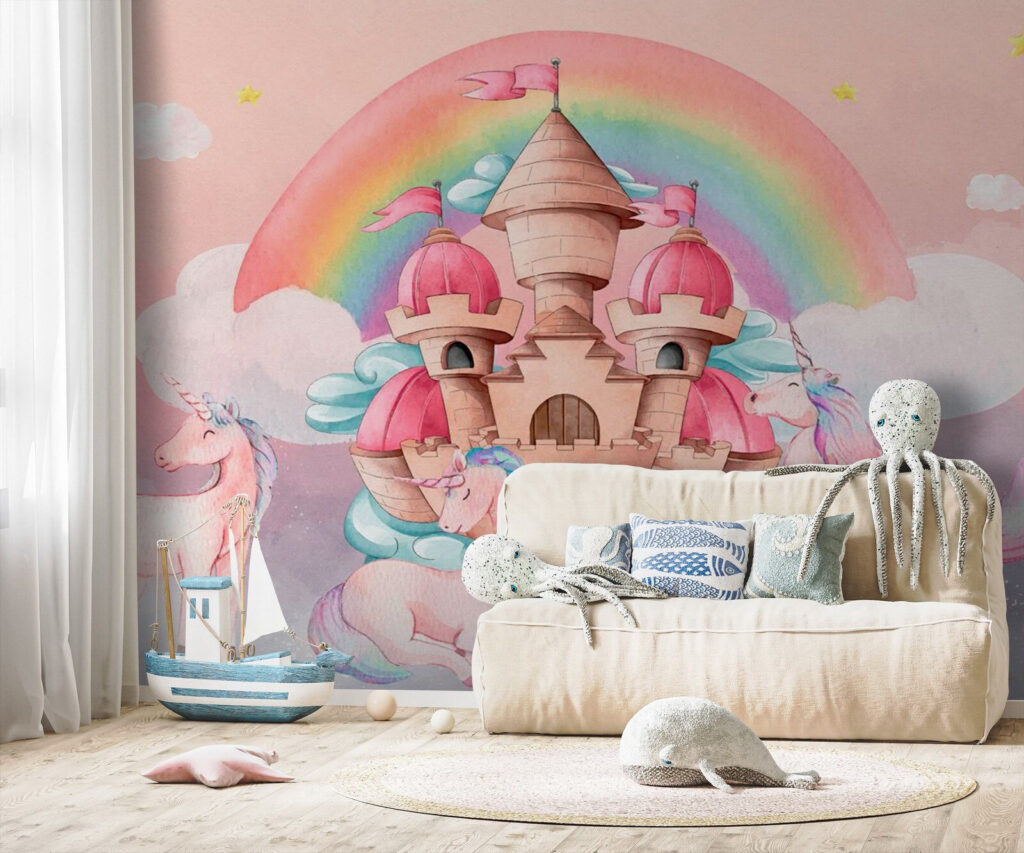 Unicorns and a castle Unicorns and a castle