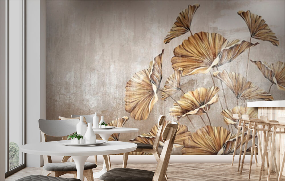 u72440pik1m - Peinture de feuilles sur un mur - tegory