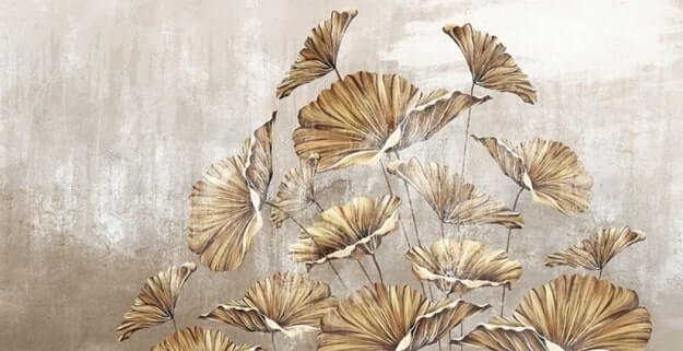 u72440p - Peinture de feuilles sur un mur - tegory