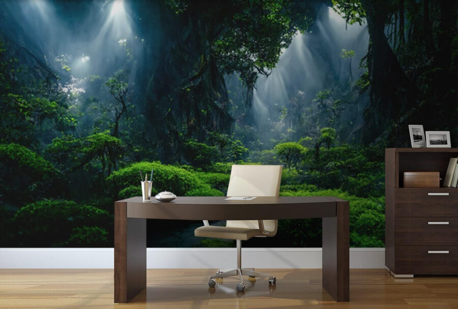 Ruisseau dans une forêt avec des arbres et des plantes Ruisseau dans une forêt avec des arbres et des plantes
