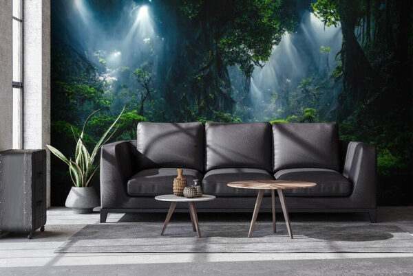 Ruisseau dans une forêt avec des arbres et des plantes Ruisseau dans une forêt avec des arbres et des plantes