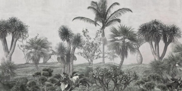 Paysage avec palmiers et buissons Paysage avec palmiers et buissons