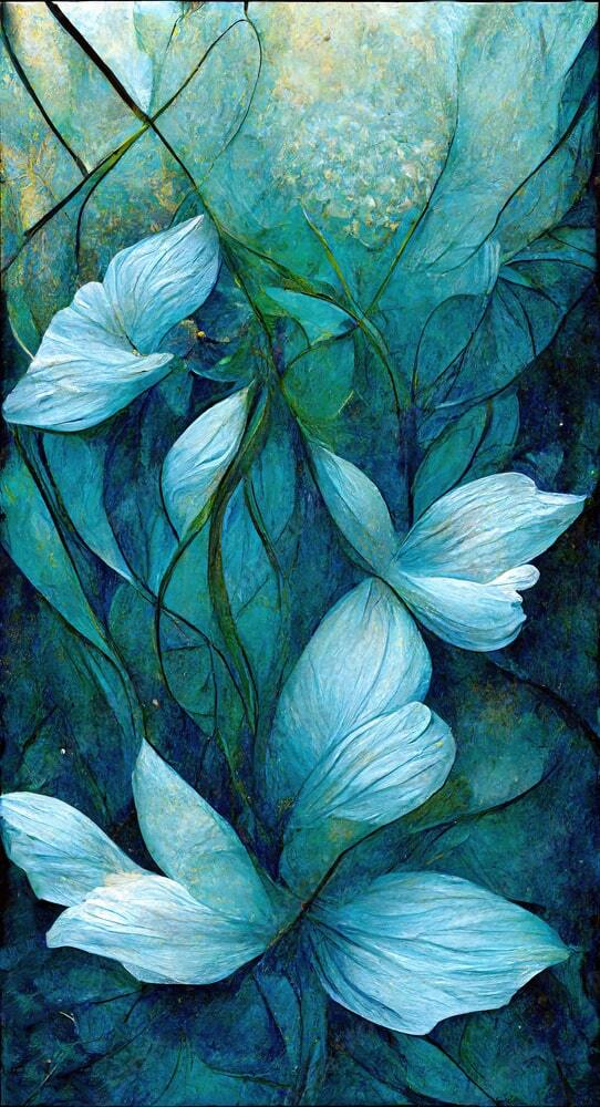 Peinture de fleurs et de feuilles