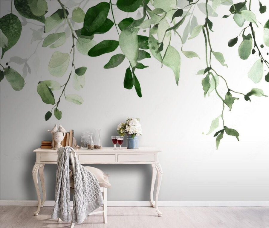 Fond élégant de feuilles vertes