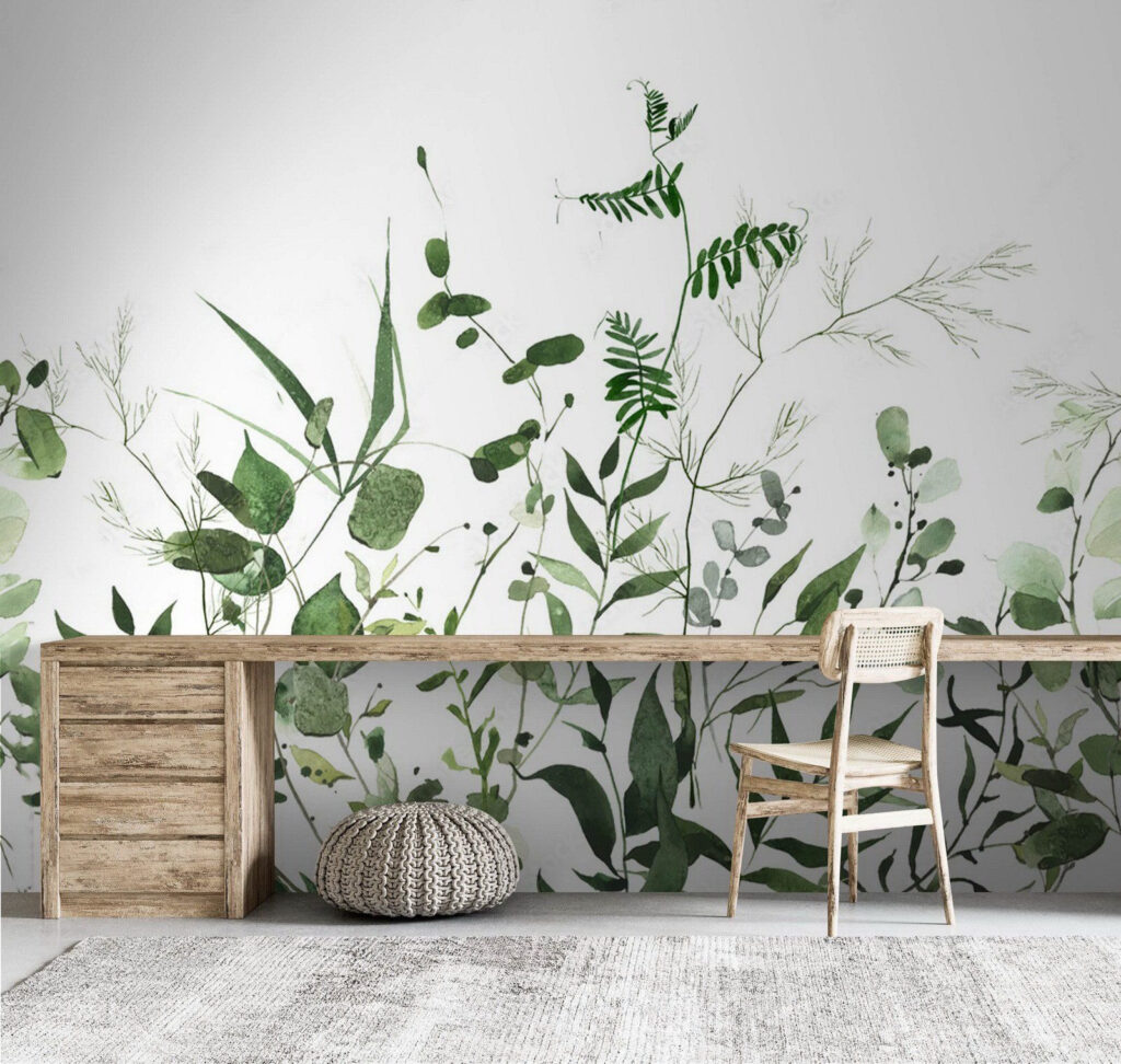 Lush greenery on a white background Lush greenery on a white background