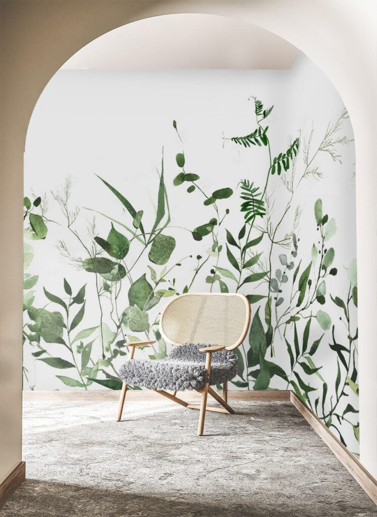 Lush greenery on a white background Lush greenery on a white background