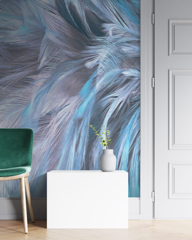 Soft pastel feathers in gentle waves Soft pastel feathers in gentle waves