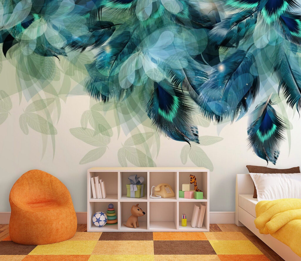 Blue and green feathers Blue and green feathers