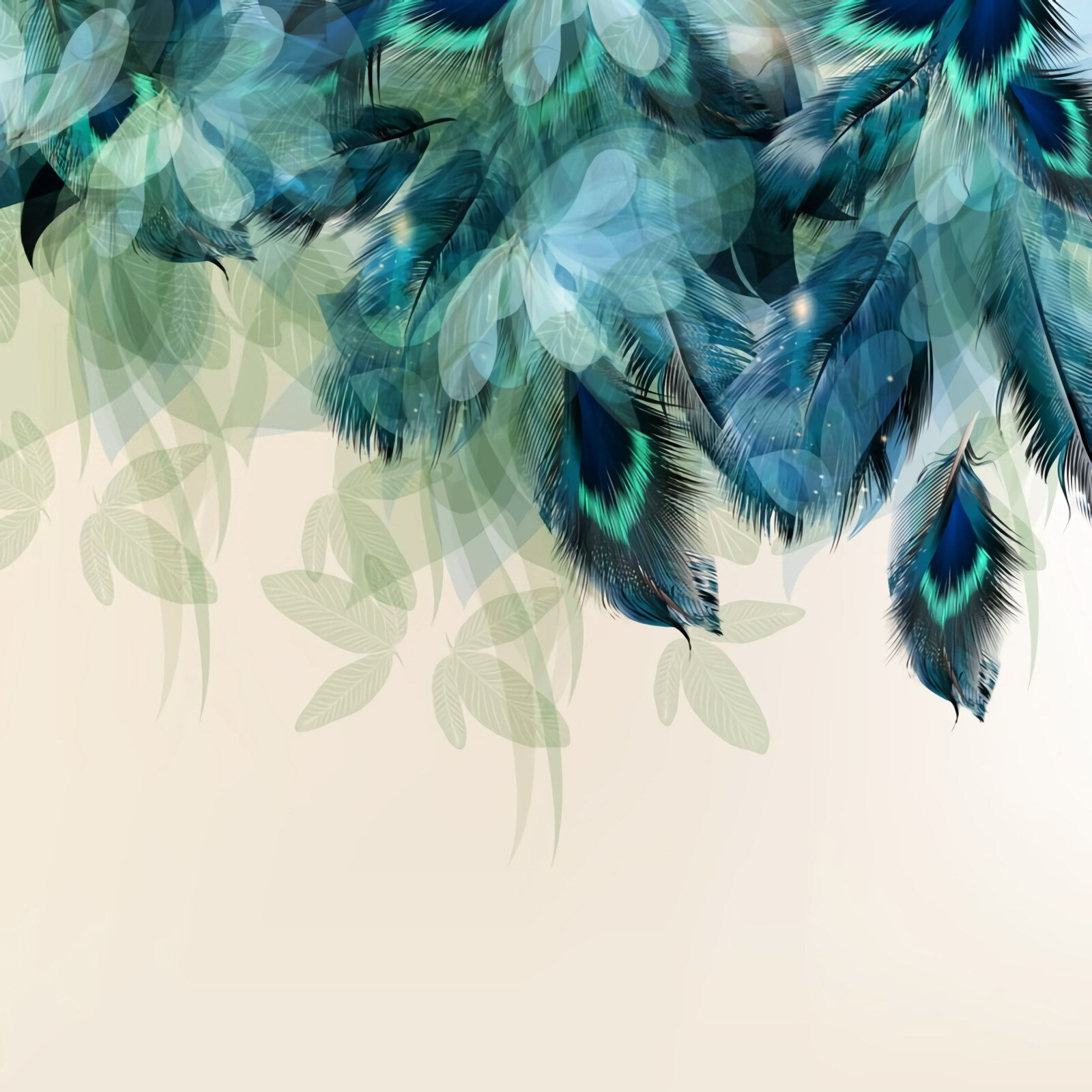 Blue and green feathers Blue and green feathers