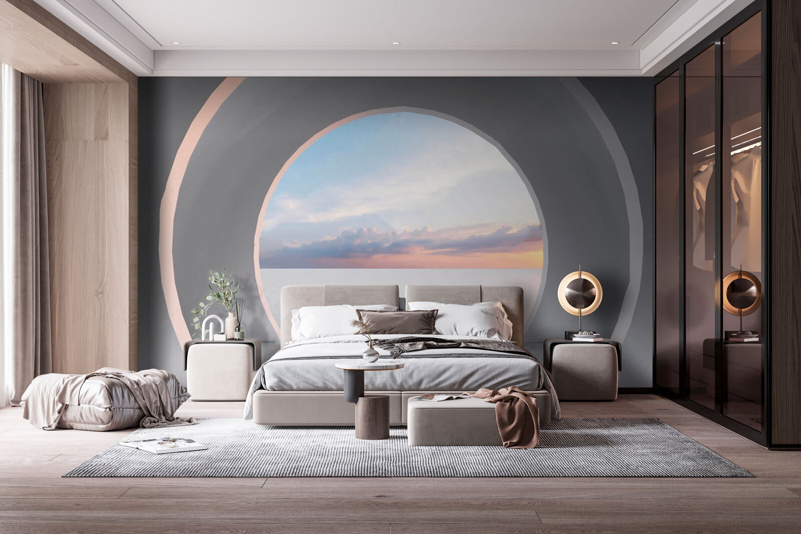 u72282pib1m - Pièce blanche avec une porte circulaire - tegory