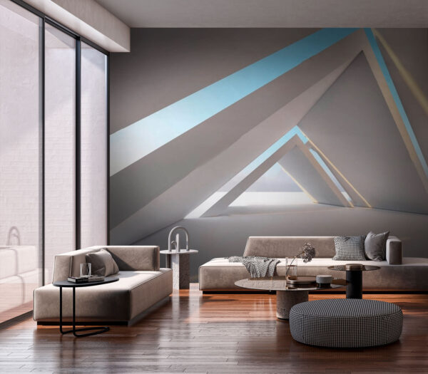 Pièce blanche avec des formes triangulaires Pièce blanche avec des formes triangulaires
