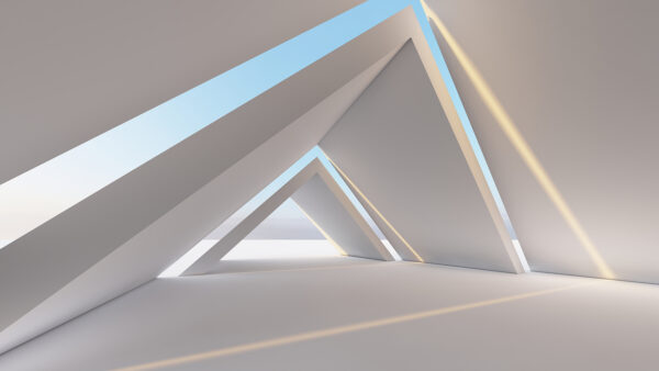 Pièce blanche avec des formes triangulaires Pièce blanche avec des formes triangulaires