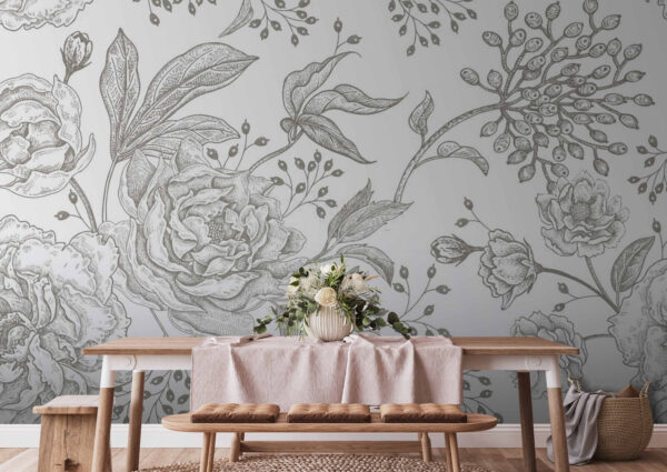 Motif floral délicat sur fond clair Motif floral délicat sur fond clair