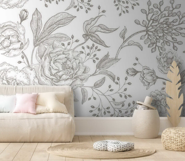 Motif floral délicat sur fond clair Motif floral délicat sur fond clair
