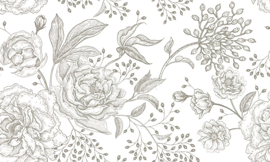 Motif floral délicat sur fond clair