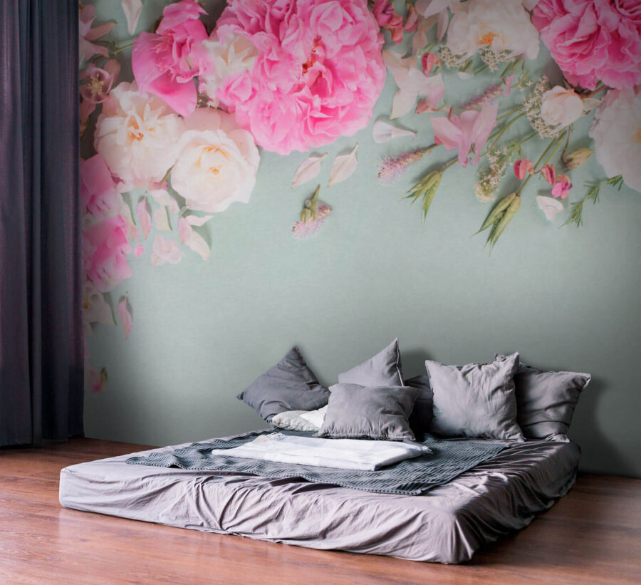 Groupe de fleurs roses