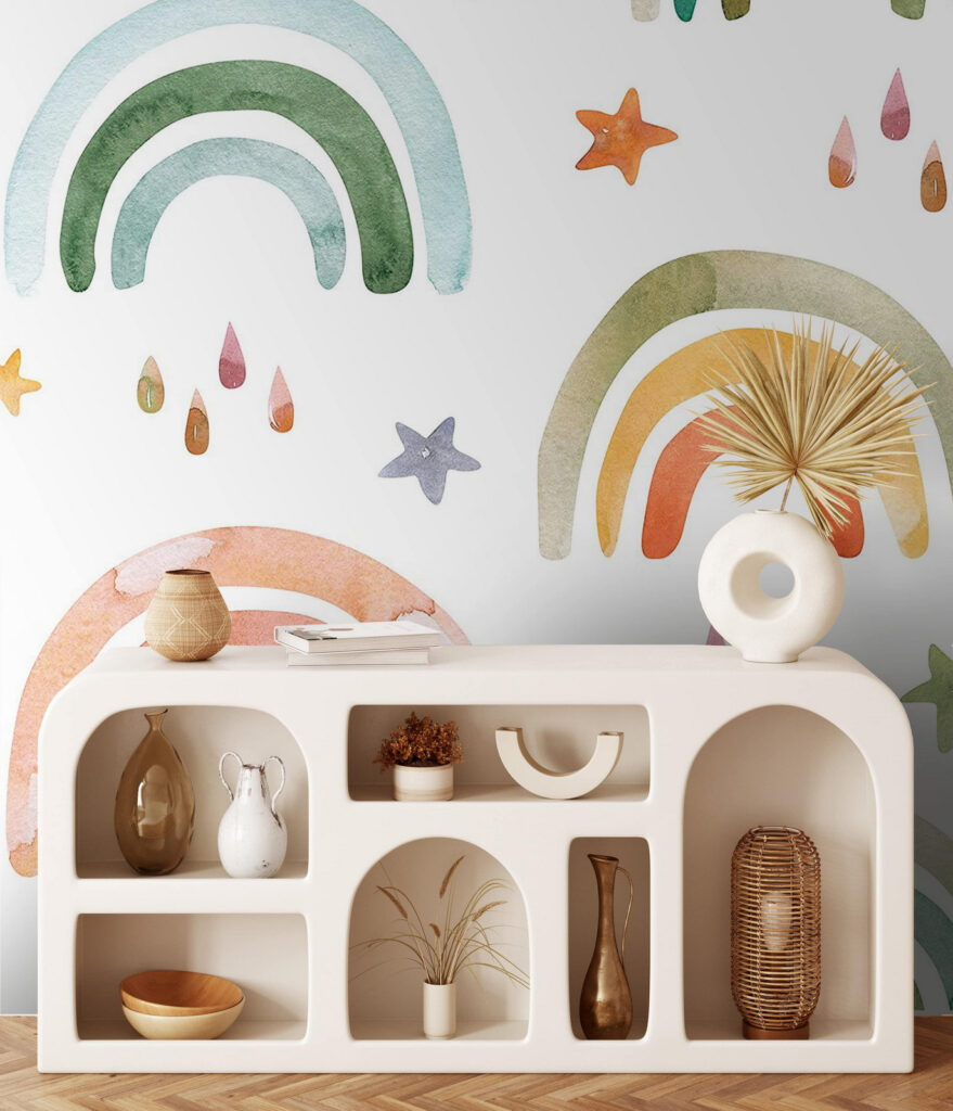 u72183pir3 879x1024 - Motif d'arc-en-ciel et d'étoiles en aquarelle - tegory