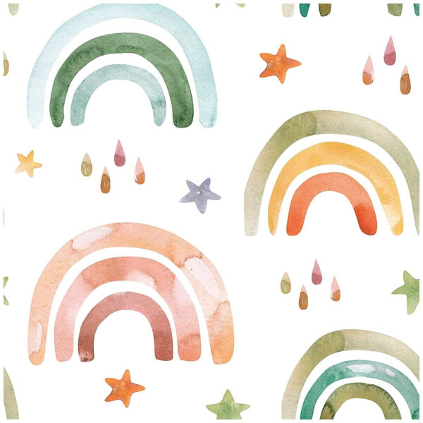 Motif d'arc-en-ciel et d'étoiles en aquarelle Motif d'arc-en-ciel et d'étoiles en aquarelle