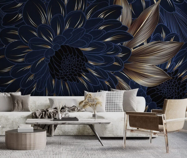 Motif floral élégant sur fond sombre Motif floral élégant sur fond sombre