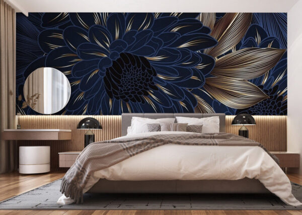 Motif floral élégant sur fond sombre Motif floral élégant sur fond sombre