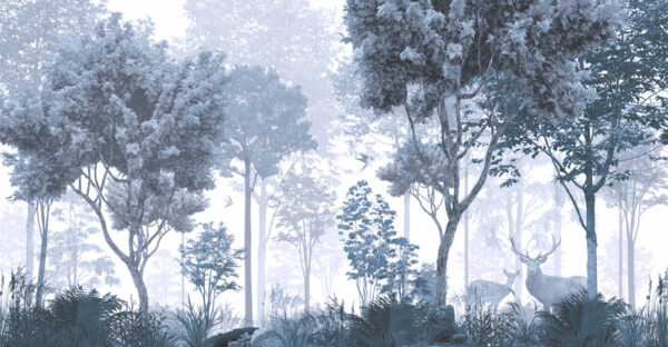Une forêt avec des arbres et des plantes Une forêt avec des arbres et des plantes