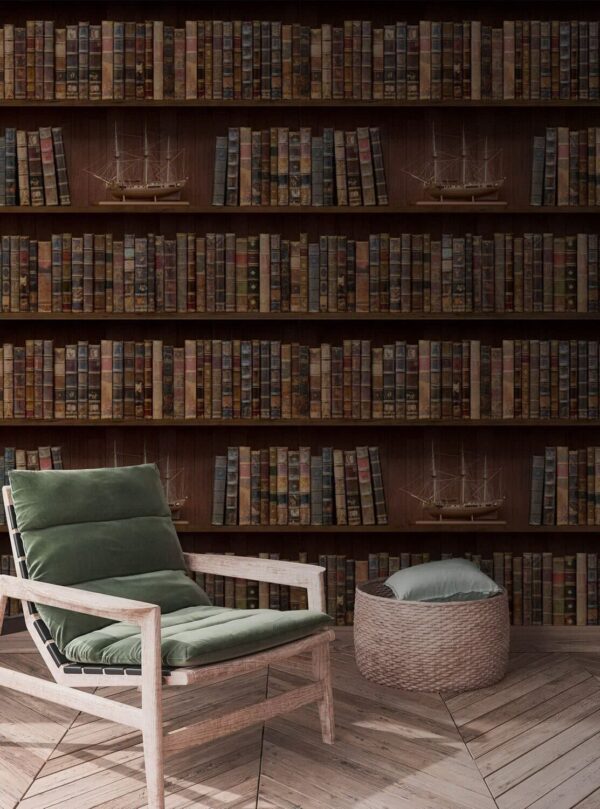 Mur de livres avec des bateaux u72118pih1 600x809 - Mur de livres avec des bateaux - tegory