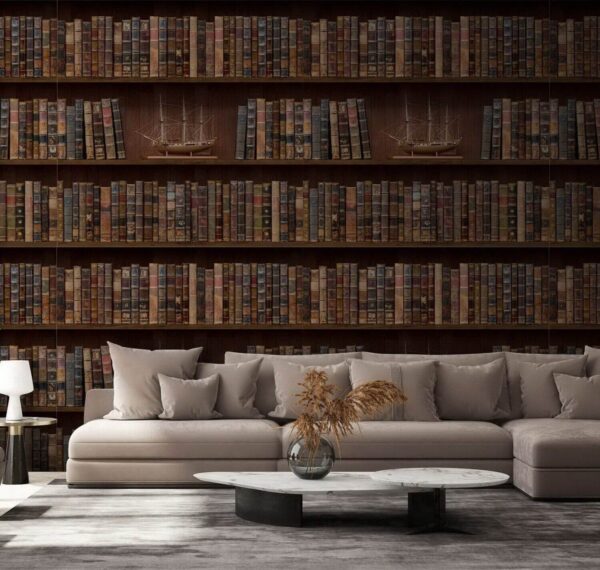 Mur de livres avec des bateaux u72118pig1m 600x570 - Mur de livres avec des bateaux - tegory