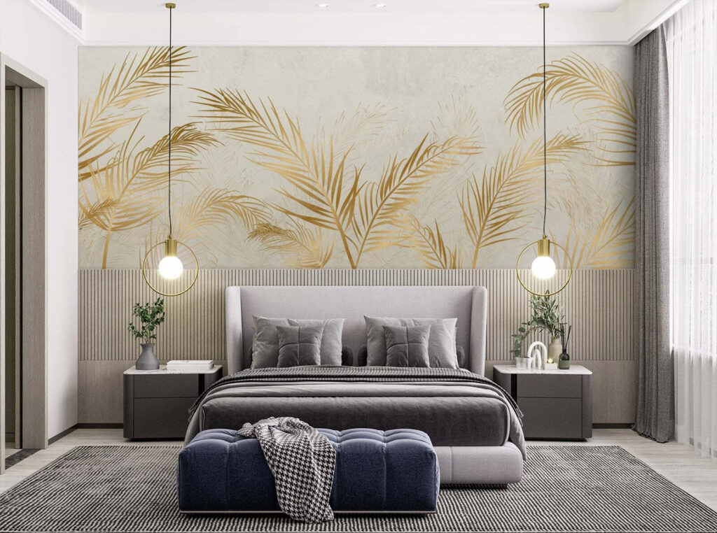 Elegant Palm Leaves on Neutral Background