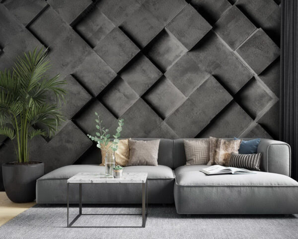 Mur gris et blanc avec des carrés Mur gris et blanc avec des carrés