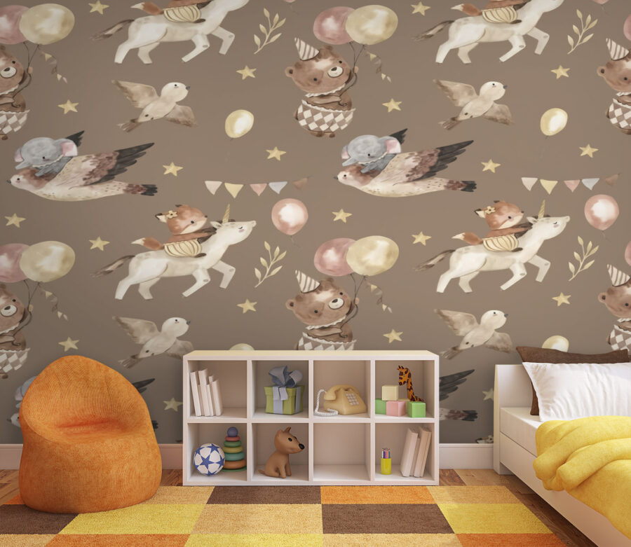 Motif d'animaux et de ballons
