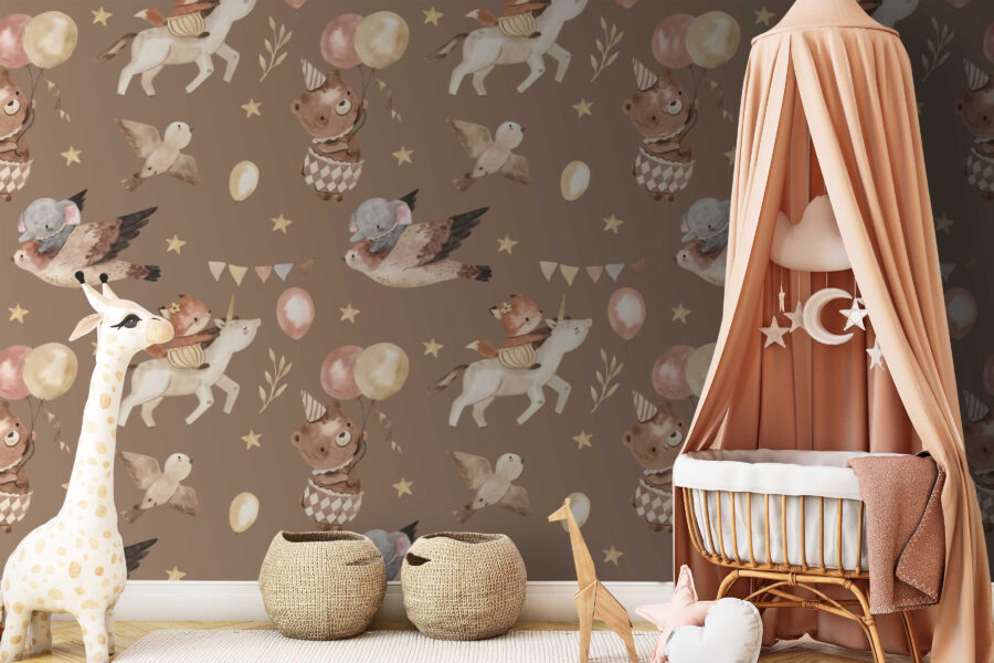 Motif d'animaux et de ballons