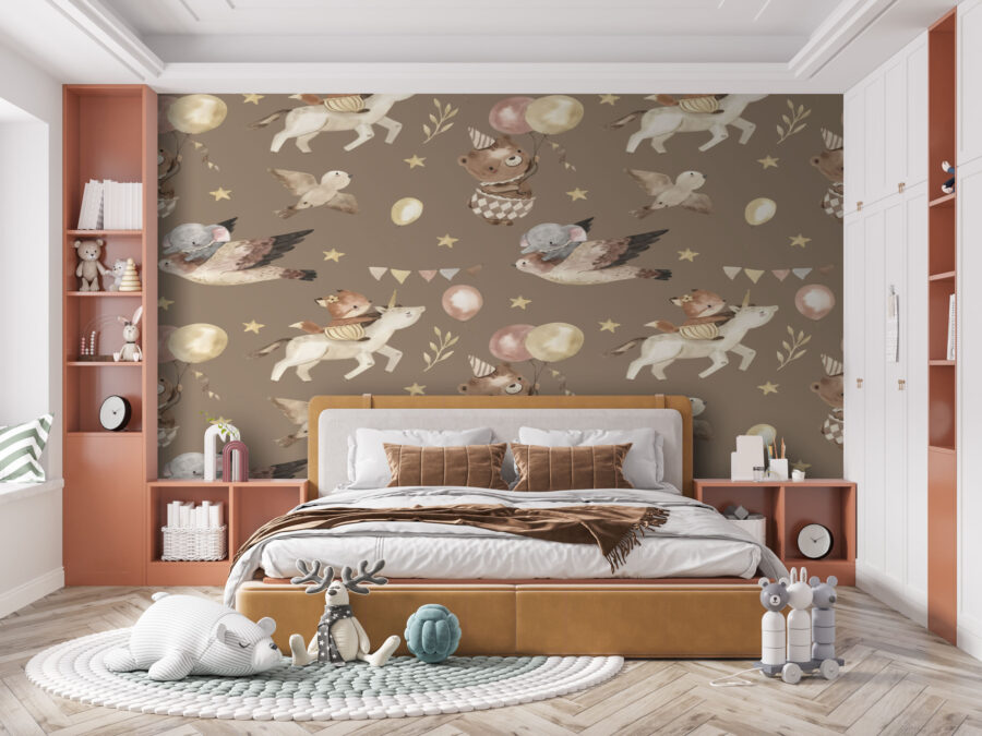 Motif d'animaux et de ballons