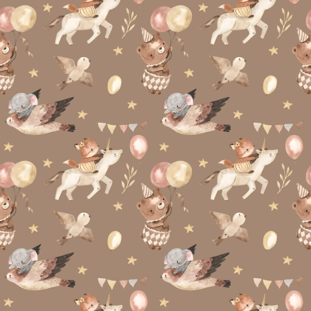 Motif d'animaux et de ballons Motif d'animaux et de ballons