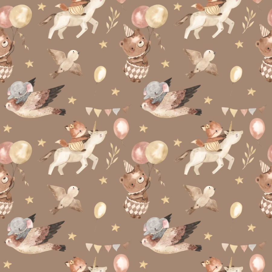 Motif d'animaux et de ballons