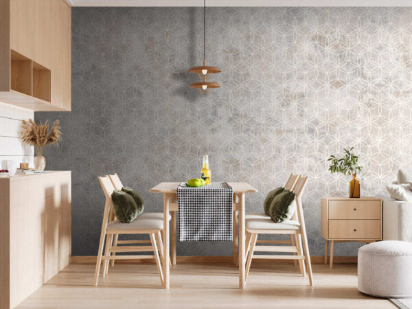 Mur à motifs blancs et gris Mur à motifs blancs et gris