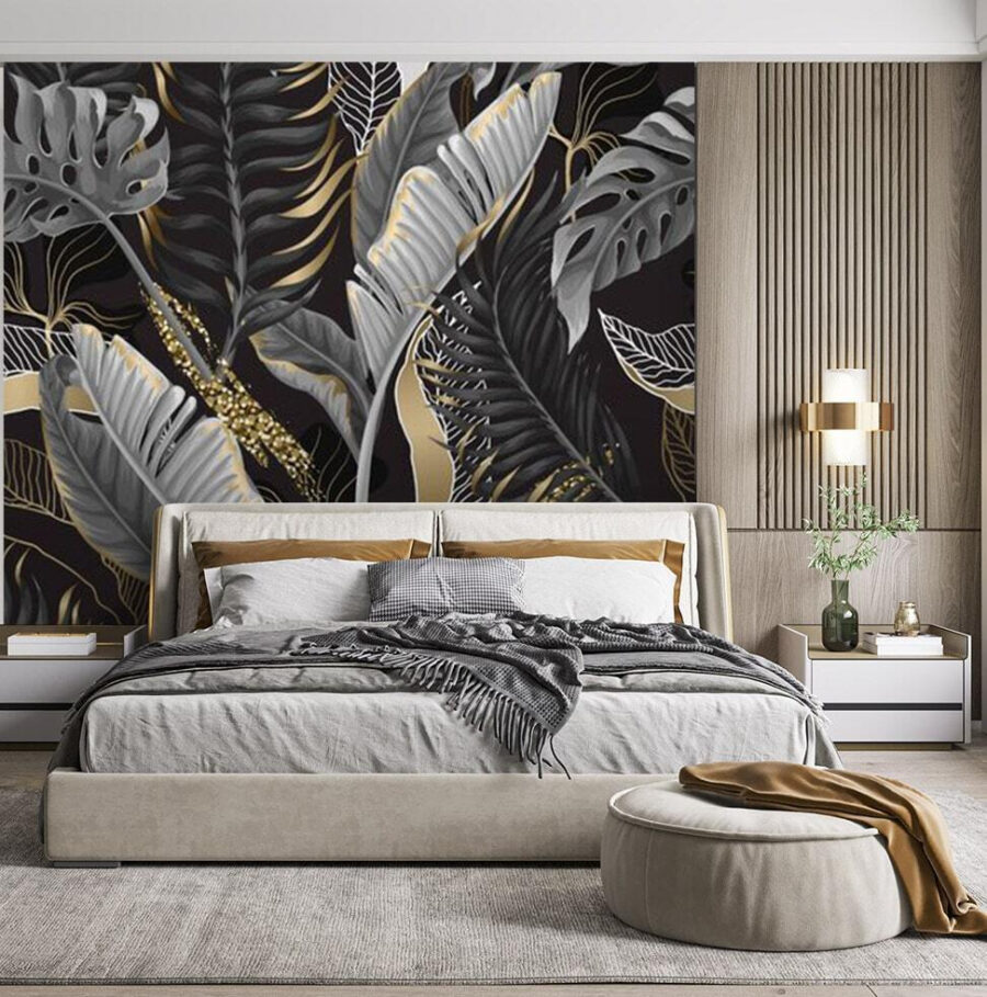 Papier peint Feuillage tropical luxuriant aux accents chatoyants. – Image 2