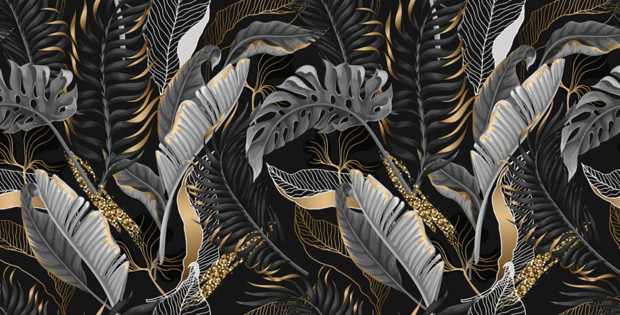 Papier peint Feuillage tropical luxuriant aux accents chatoyants. – Image 6