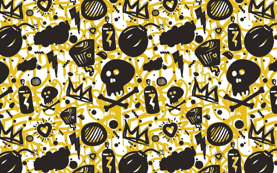 Motifs de graffitis et d'objets