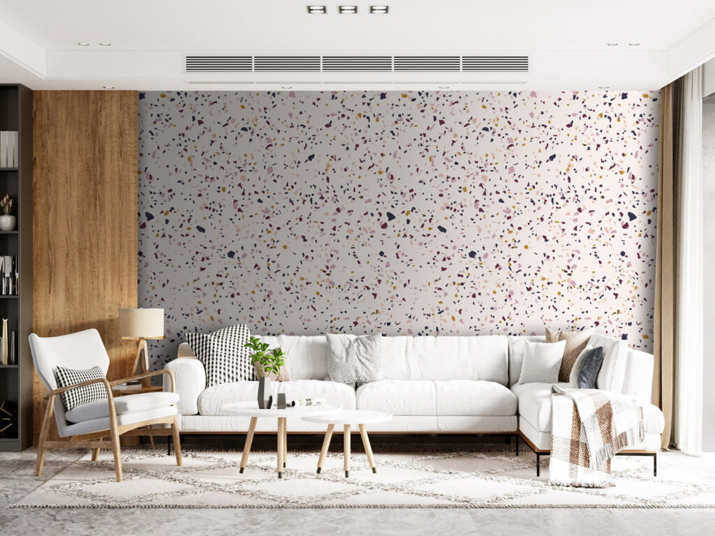 Pink speckled surface with small specks