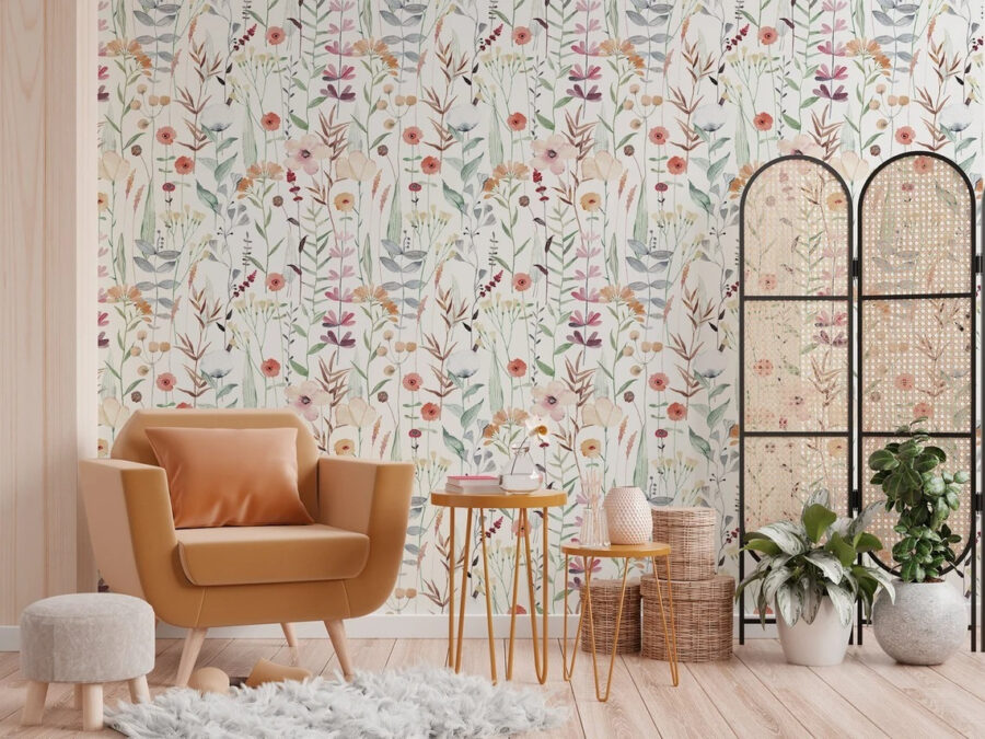 Motif de fleurs et de plantes