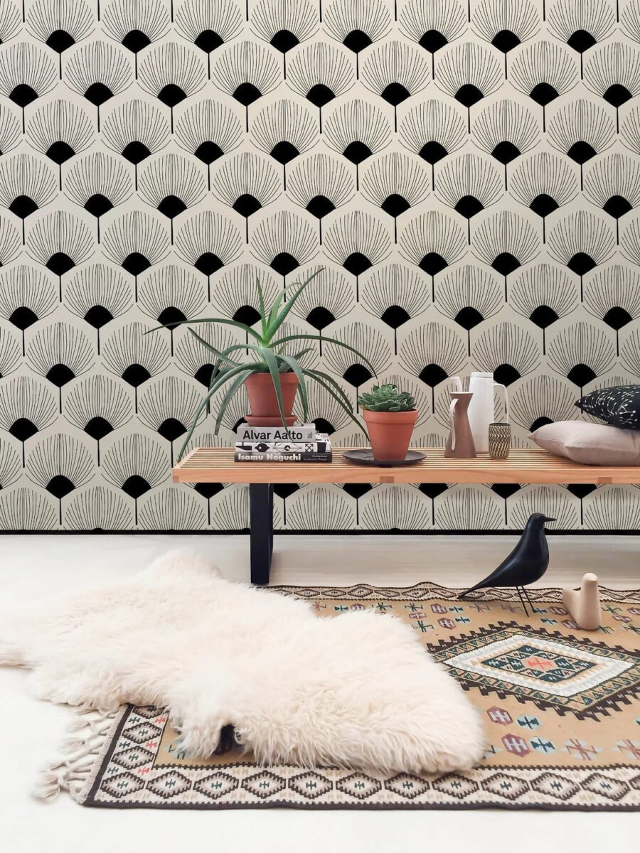 Motif d'hexagones sur fond noir